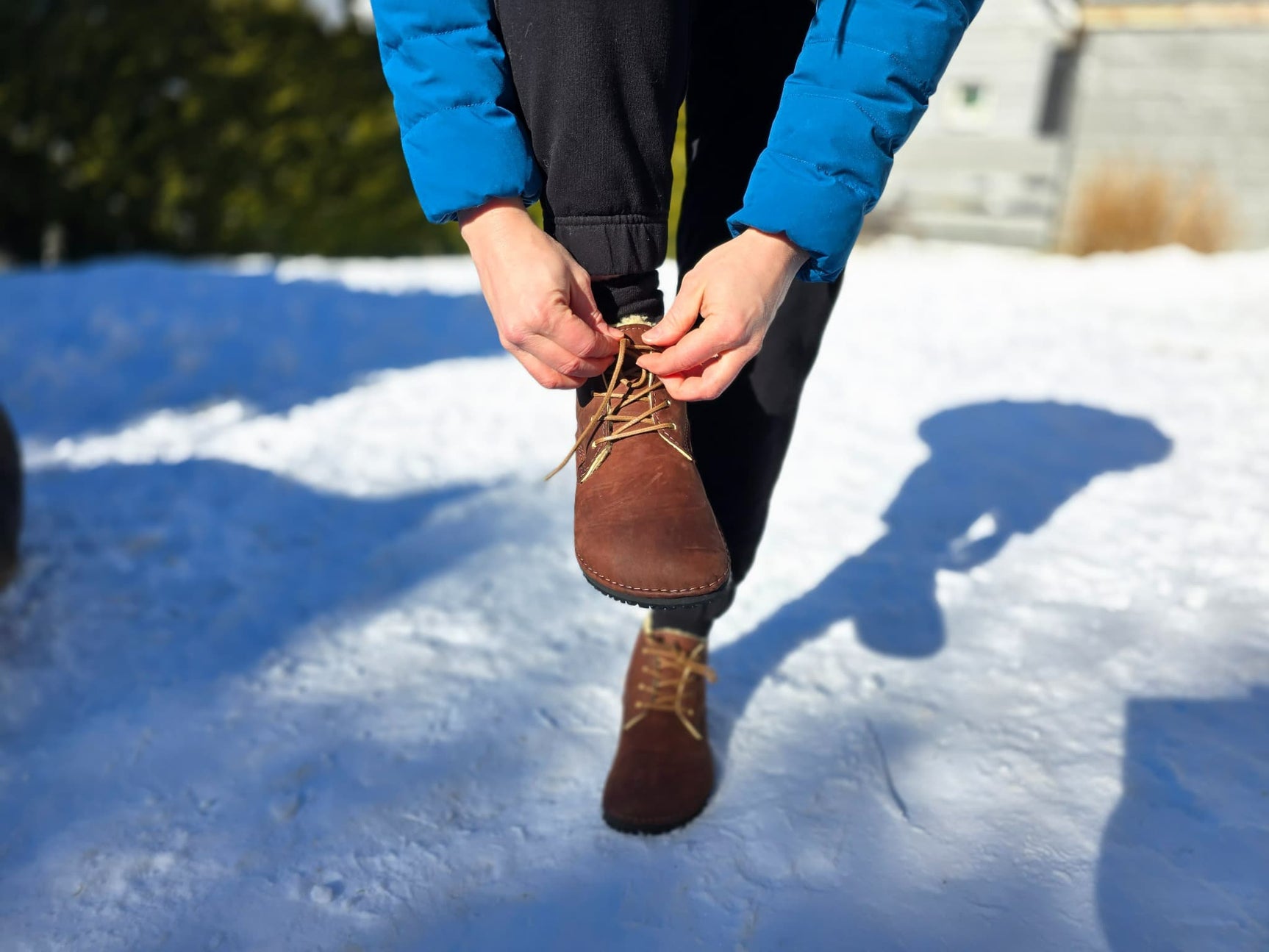 Milagro Frio Winter Barefoot boots - brown with black marbling EXTRA WARM