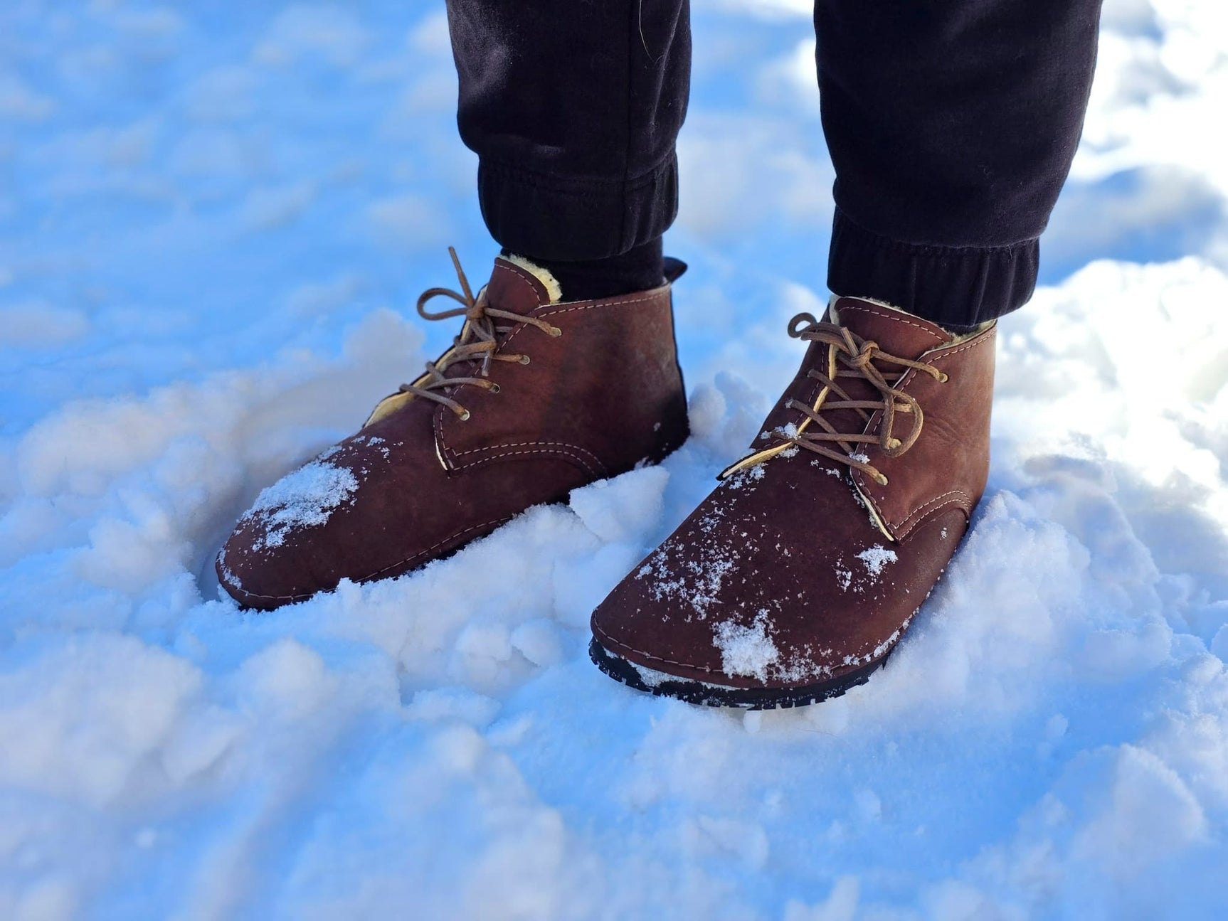 Milagro Frio Winter Barefoot boots - brown with black marbling EXTRA WARM