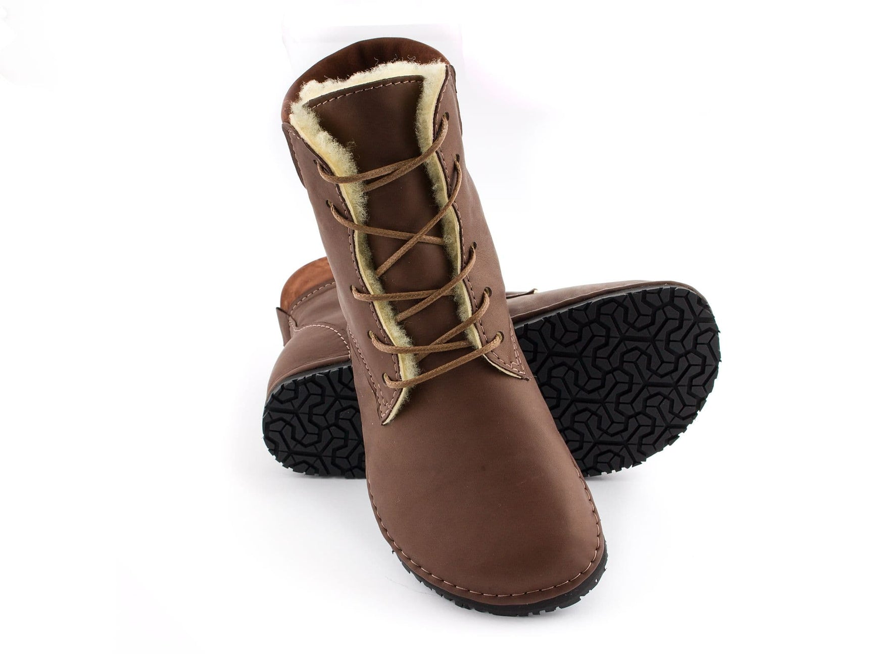 Barefoot high top boots - dark brown