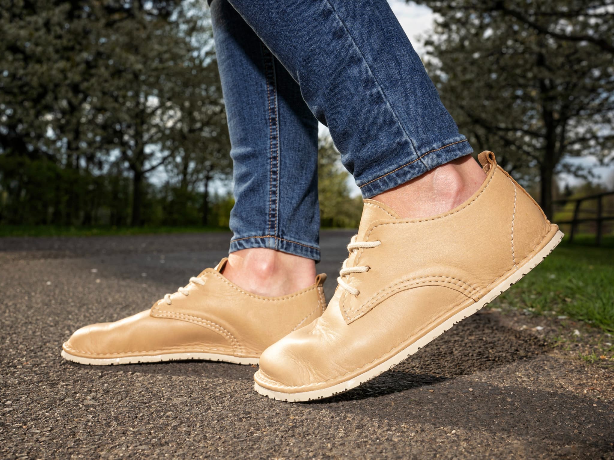 Corriente Barefoot oxfords - beige - LUKS BAREFOOT