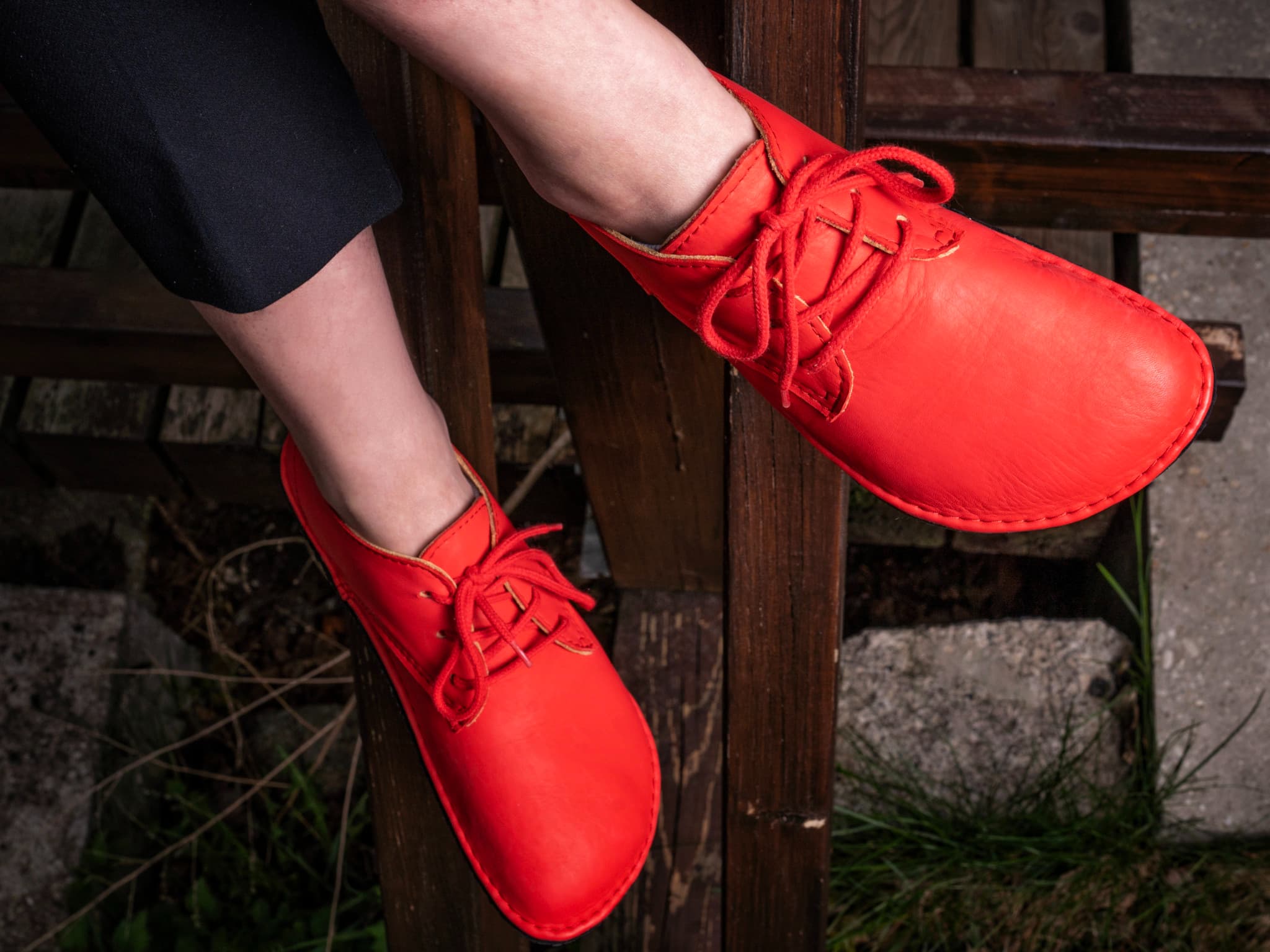 Corriente Barefoot oxfords - red - LUKS BAREFOOT