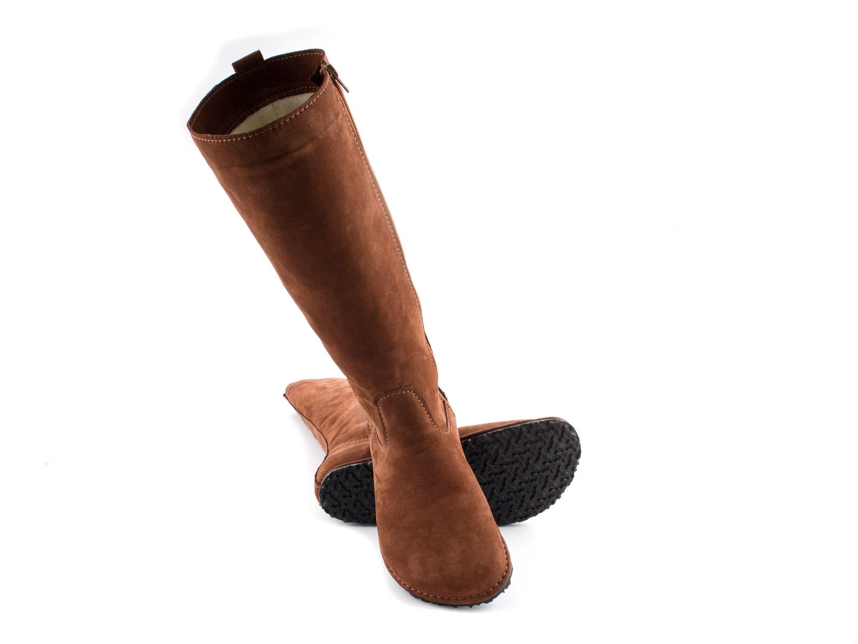 Tall Winter Boots - brown - LUKS BAREFOOT