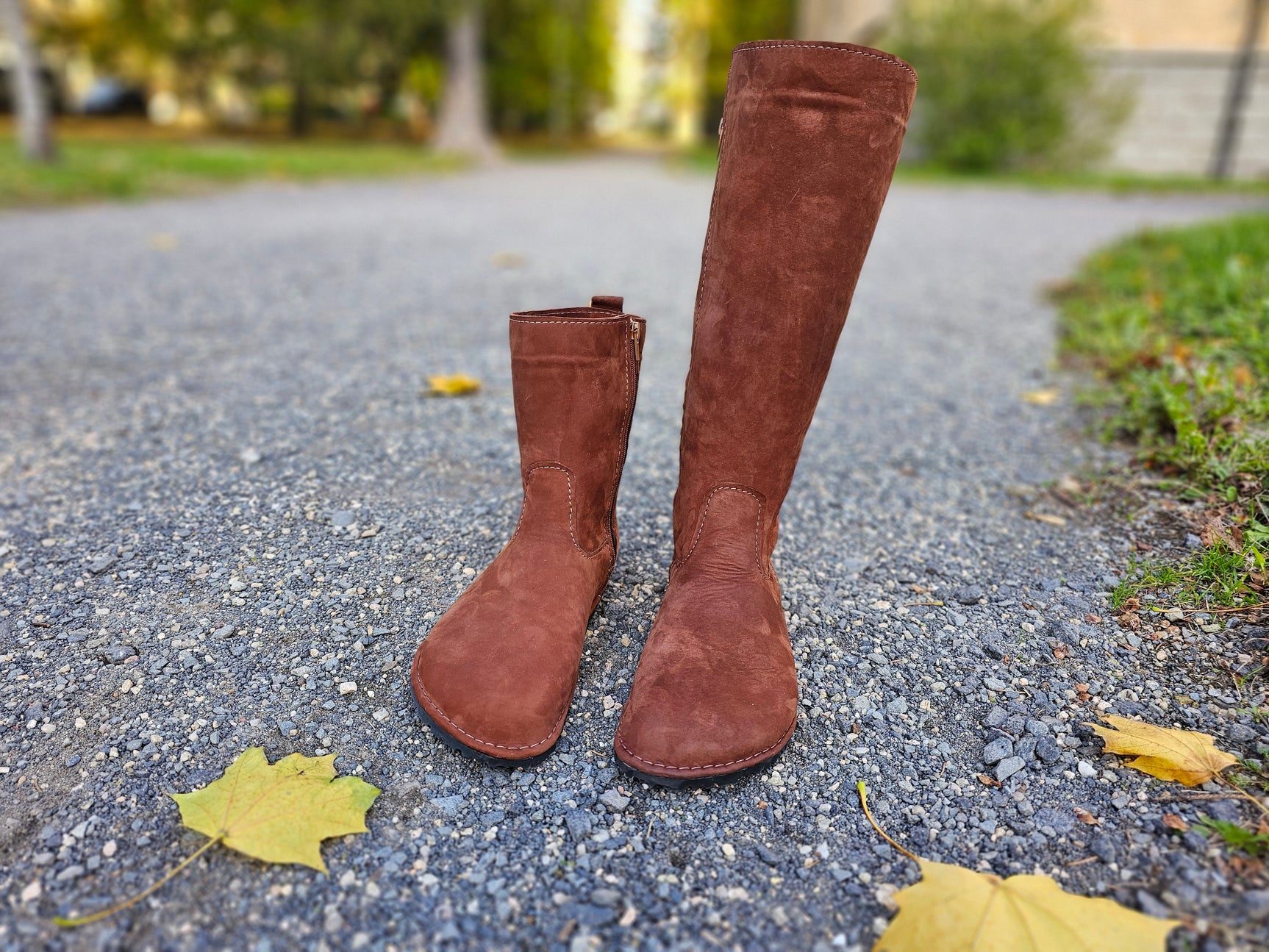 Tall Winter Boots - brown - LUKS BAREFOOT