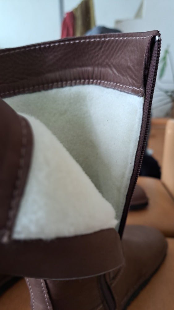 Tall Winter Boots - dark brown - LUKS BAREFOOT