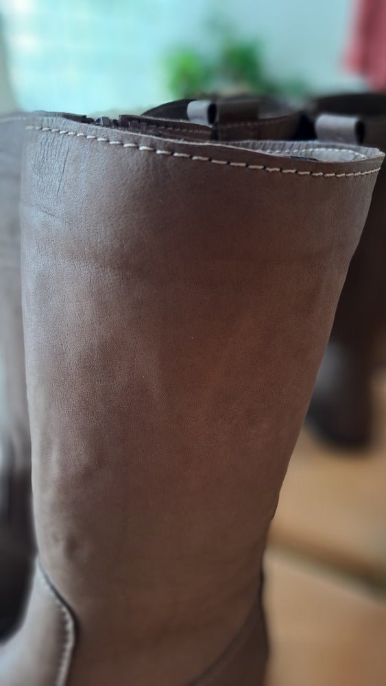 Tall Winter Boots - dark brown - LUKS BAREFOOT