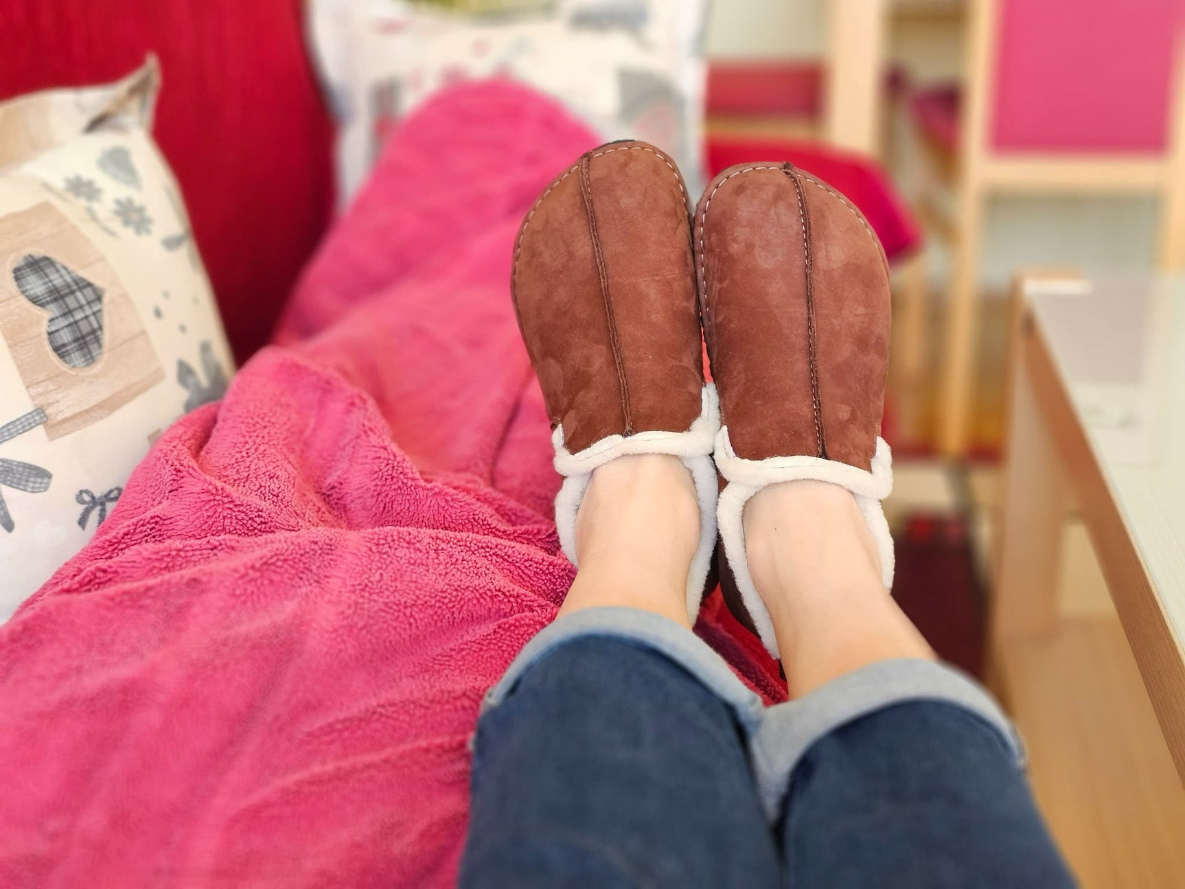 Wool Barefoot slippers - brown - LUKS BAREFOOT