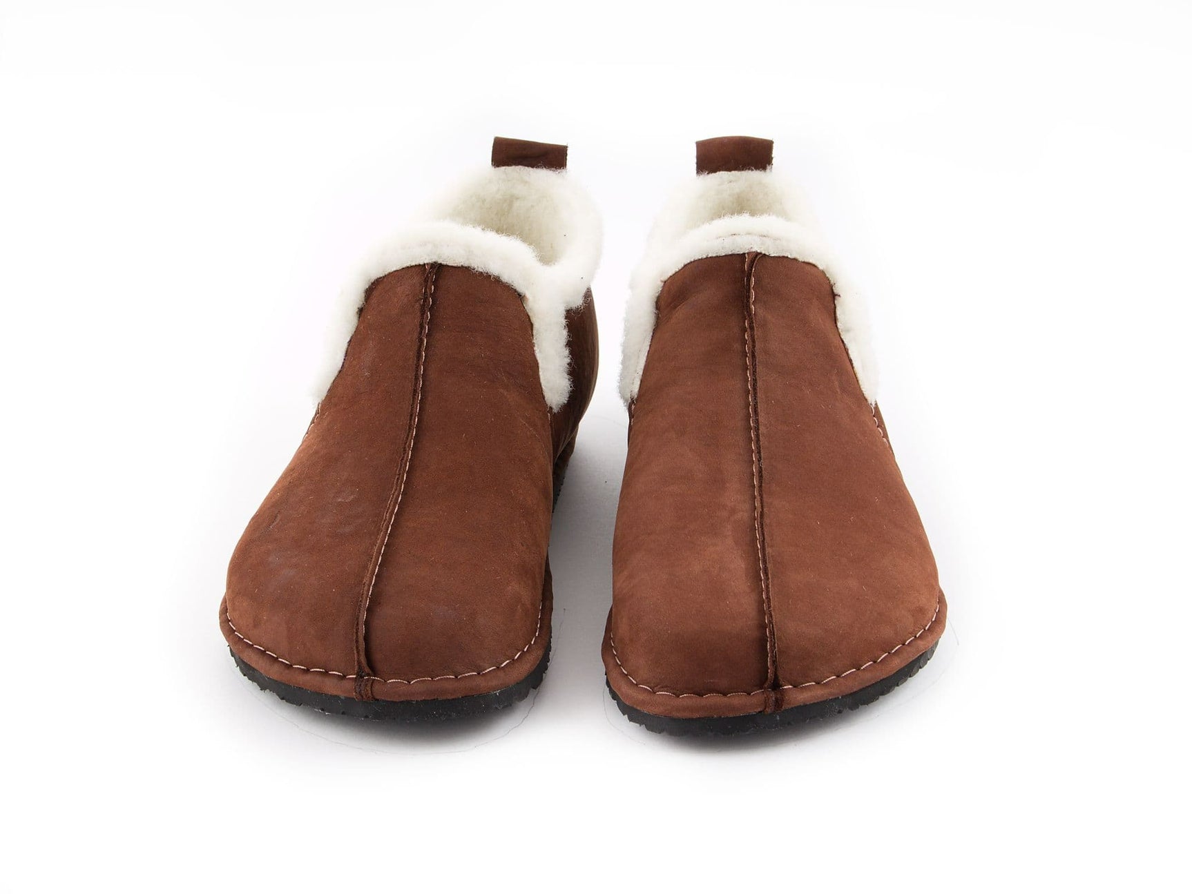 Wool Barefoot slippers - brown - LUKS BAREFOOT