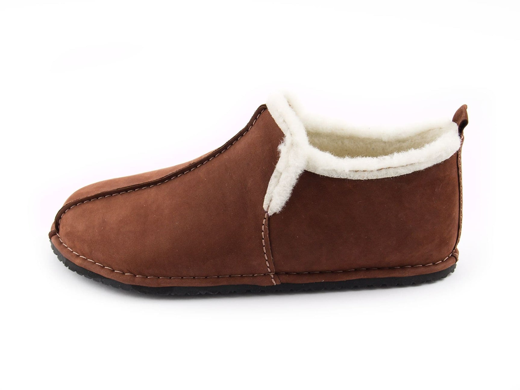 Wool Barefoot slippers - brown - LUKS BAREFOOT