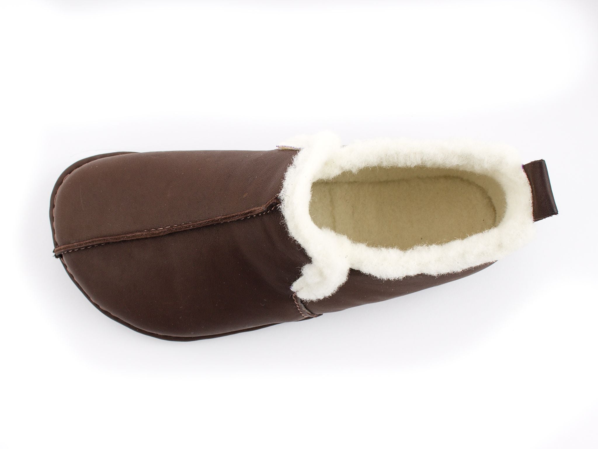 Wool Barefoot slippers - dark brown - LUKS BAREFOOT
