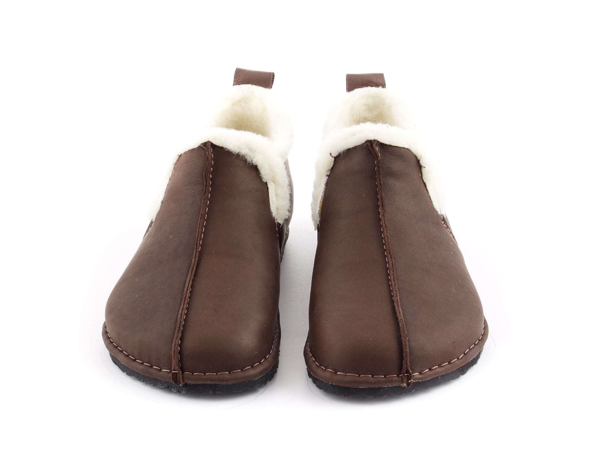 Wool Barefoot slippers dark brown - LUKS BAREFOOT