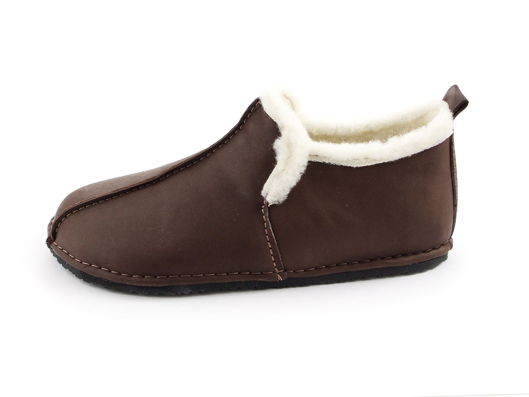 Wool Barefoot slippers - dark brown - LUKS BAREFOOT