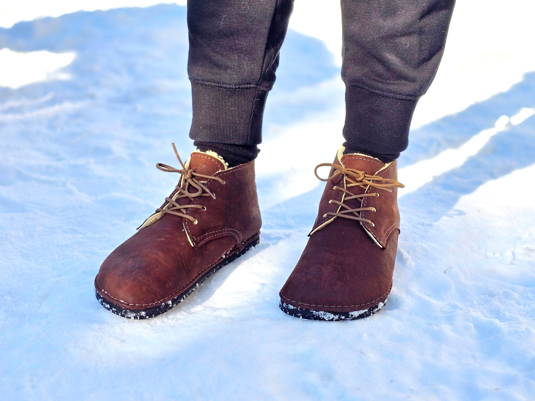 Milagro Frio Winter Barefoot boots - brown with black marbling EXTRA WARM