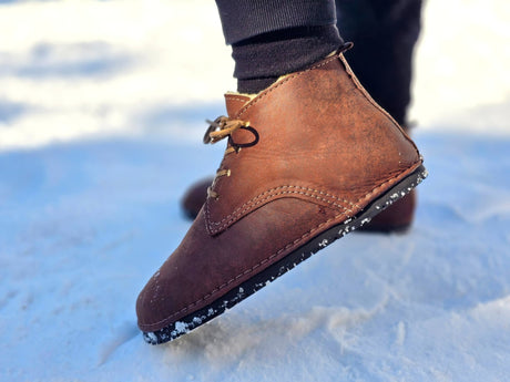 Milagro Frio Winter Barefoot boots - brown with black marbling EXTRA WARM