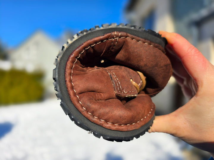 Milagro Frio Winter Barefoot boots - brown with black marbling EXTRA WARM