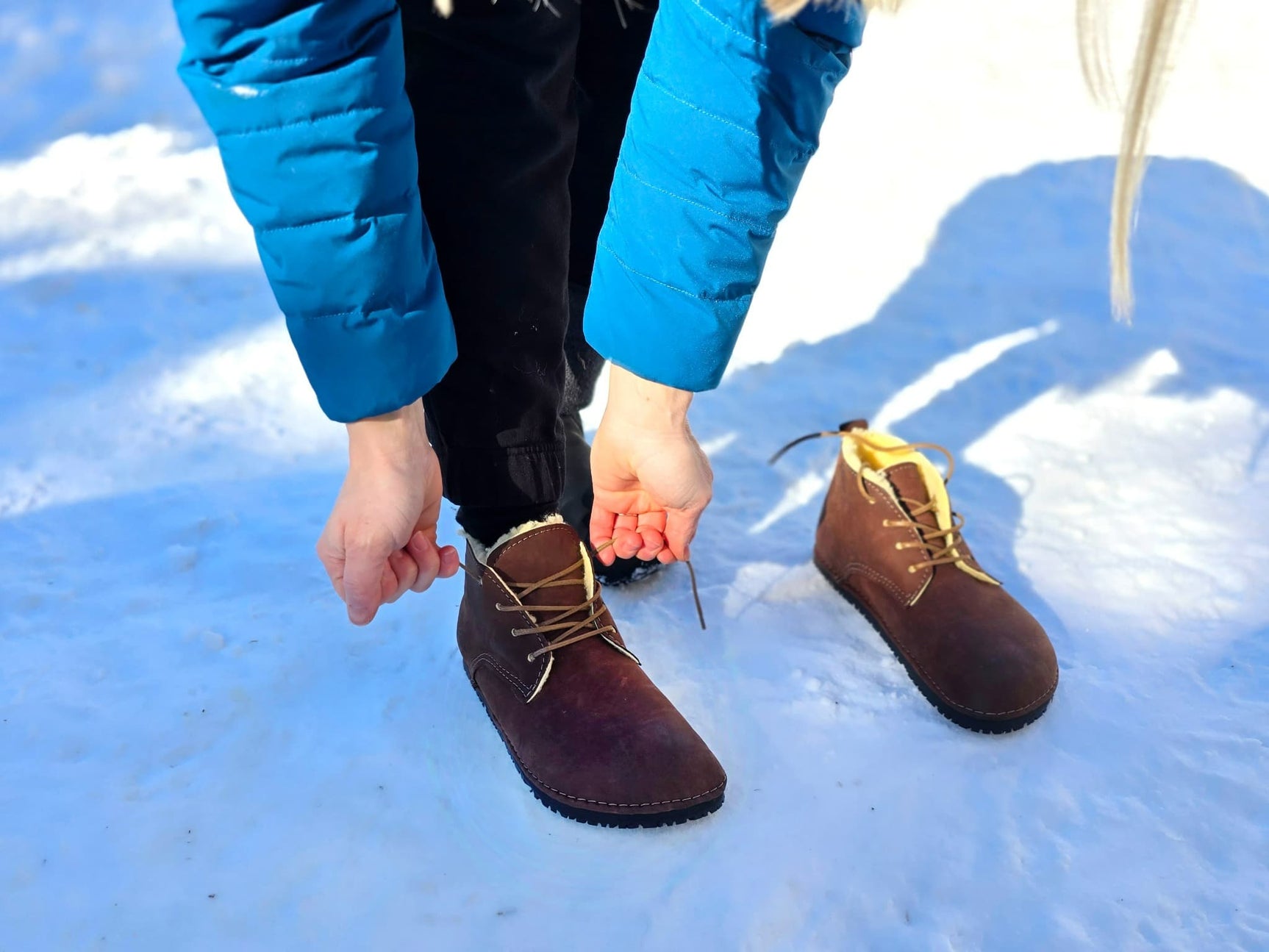 Milagro Frio Winter Barefoot boots - brown with black marbling EXTRA WARM