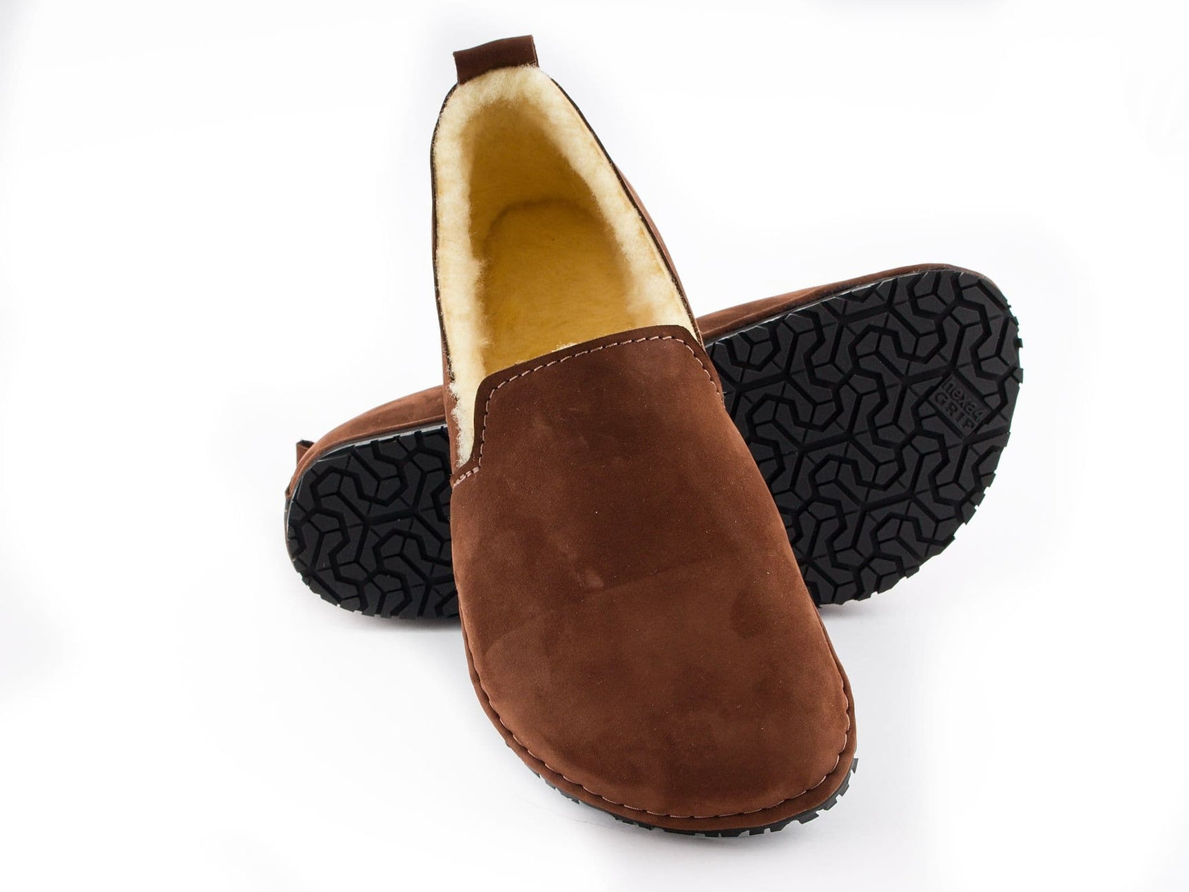 Wool Barefoot slippers -  brown