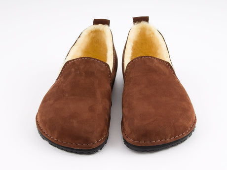 Wool Barefoot slippers -  brown