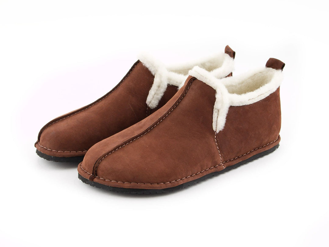 Wool Barefoot slippers -  brown