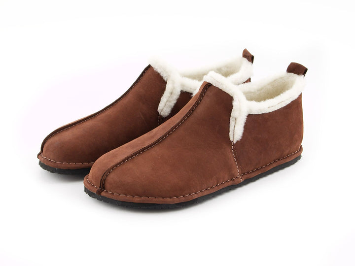 Wool Barefoot slippers -  brown