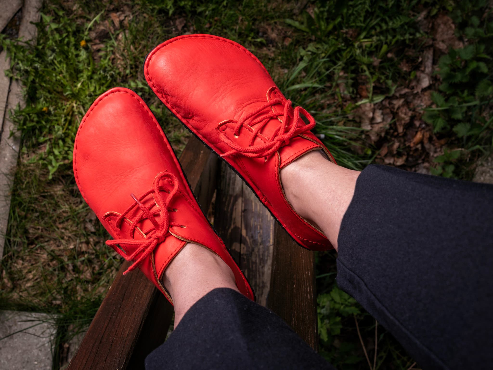Corriente Barefoot oxfords - red - LUKS BAREFOOT