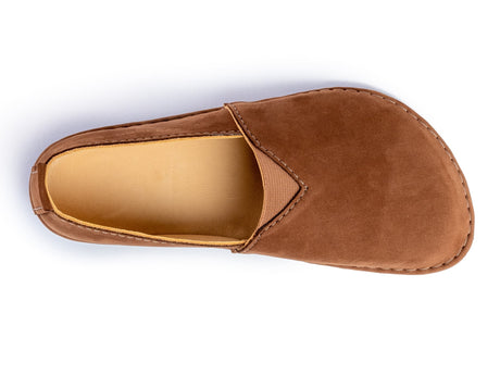 Fuego Barefoot moccasins with triangular stretch panel - brown - LUKS BAREFOOT