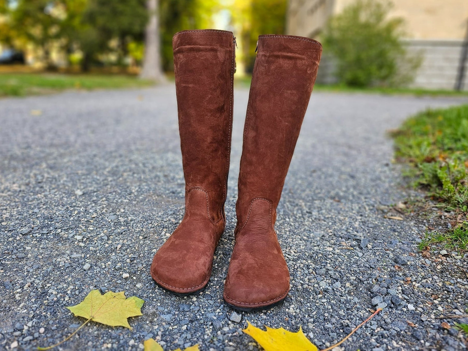 Tall Winter Boots - brown - LUKS BAREFOOT